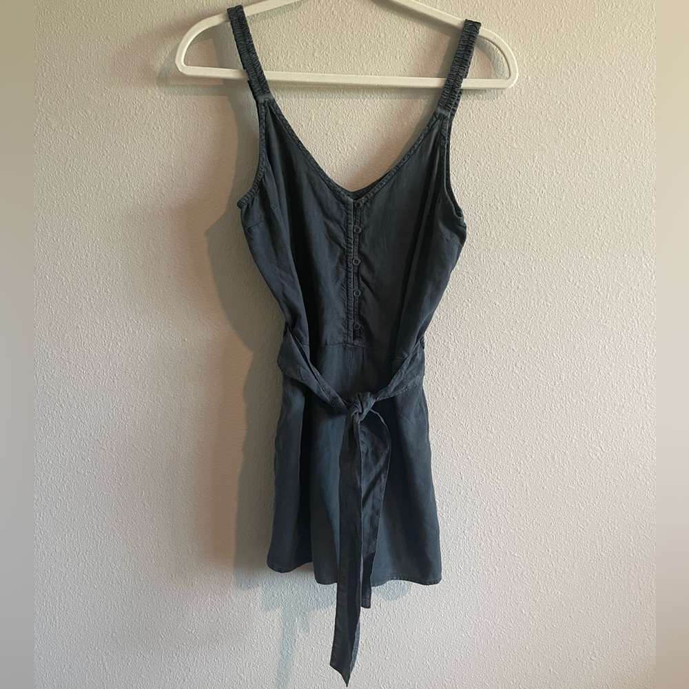 NWT Cloth & Stone Tie-Waist V-Neck Sleeveless Romper Women’s XS Twilight Grey - Picture 6 of 11